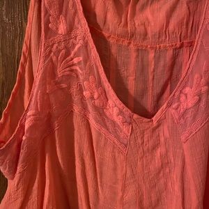 Lace flowy peach top